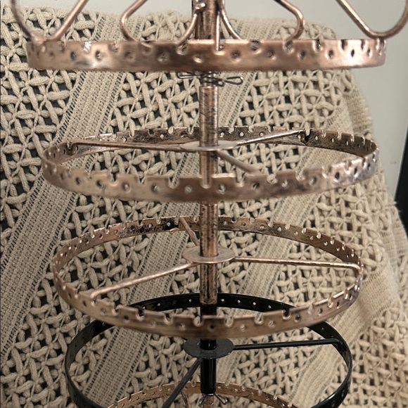 Rotating Rose Gold and Black Jewelry Organizer - Picture 3 of 5